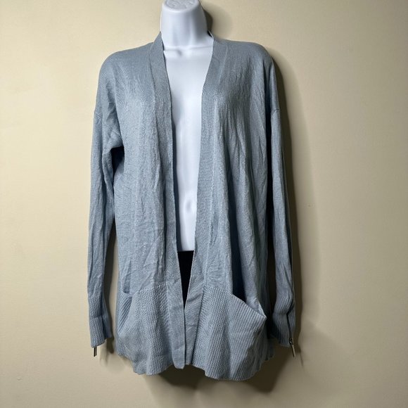 MICHAEL Michael Kors Baby Blue Open Front Cardigan Small - Picture 1 of 5
